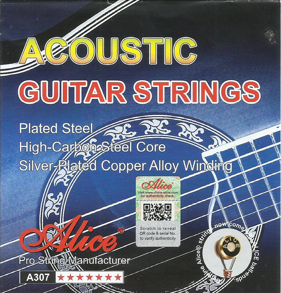 Alice A307, Acoustic Guitar Strings Sets, 11-52, Round Core, Silver Plated Copper Wound