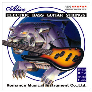 Alice A606, 10 Packs 4-String Electric Bass Strings Set, 40-95, Round Core, Nickel Alloy Wound