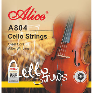 Alice A804, 50 PCs Single Cello Strings, 4/4, 1st A, Steel Core, Aluminium Alloy Wound