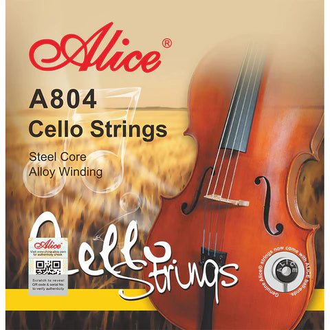 5 PCs Single Cello Strings, 4/4, 1st A, Steel Core, Aluminium Alloy Wound