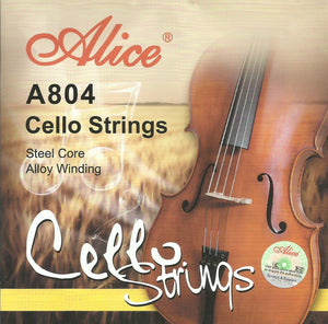 Alice A804, 3 PCs Single Cello Strings, 4/4, 1st A, Steel Core, Aluminium Alloy Wound