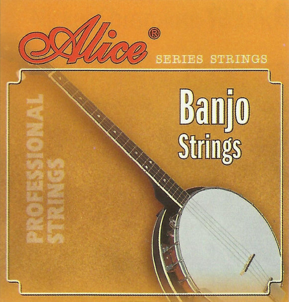 Alice AJ04, 5/10 PCs 4-String Banjo Strings, 1st A 0.009, Plated Steel, Loop