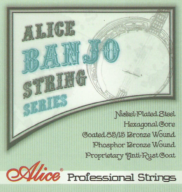 Alice AJ06, 100 PCs Single Banjo Strings, 1st A, 0.009, Plated Steel, Loop End, Individual Packing