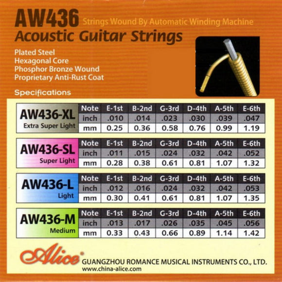 Alice AW436, 100 PCs Single Acoustic Guitar Strings, 1st E, 0.011, Plated Steel, Individual Packing