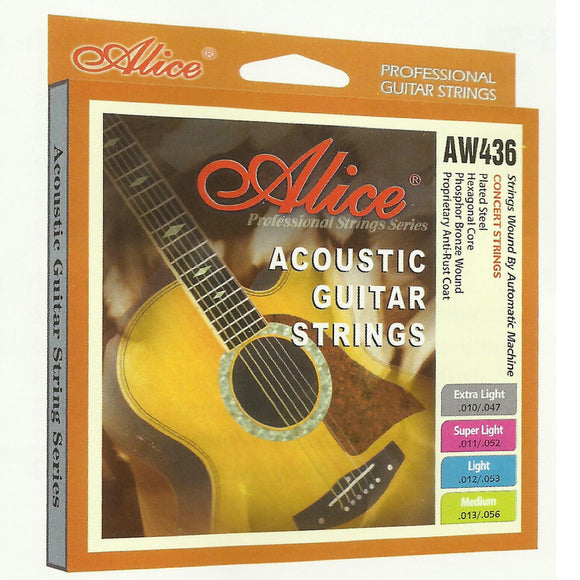 Alice AW436, 20 Packs Acoustic Guitar Strings Set, 10-47, Hexagonal Core, Phosphor Bronze Wound