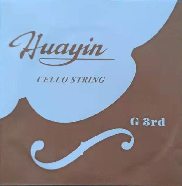 HuaYin, Single Cello Strings, 1/8 3rd G, Steel Core, Nickel Alloy Wound, CM200