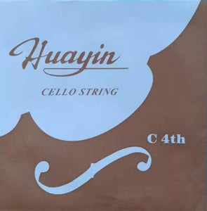 HuaYin, Single Cello Strings, 4/4 4th C, Steel Core, Nickel Alloy Wound, CM200