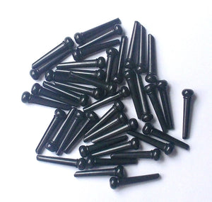 30 PCs Guitar Bridge Pins, Plastic, Black Color, with Dot