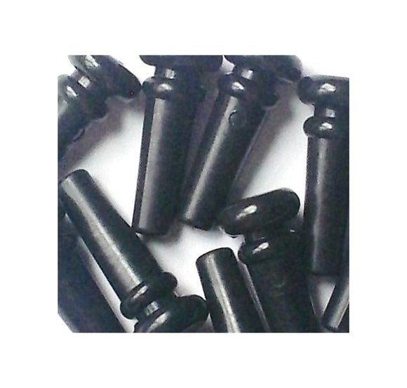 5 PCs Guitar End Pins, Plastic, Black Color, with Dot