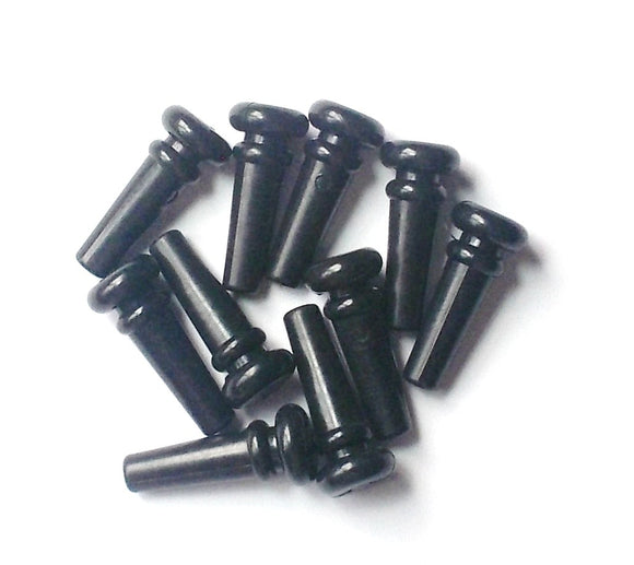 200 PCs Guitar End Pins, Plastic, Black Color, with Dot