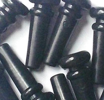 30 PCs Guitar End Pins, Plastic, Black Color, with Dot