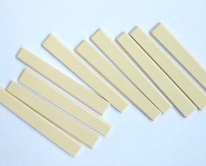 10 PCs Classical Guitar Saddle 80 x 3 x 11.3-9.3, Plastic, Ivory Color, A027FH