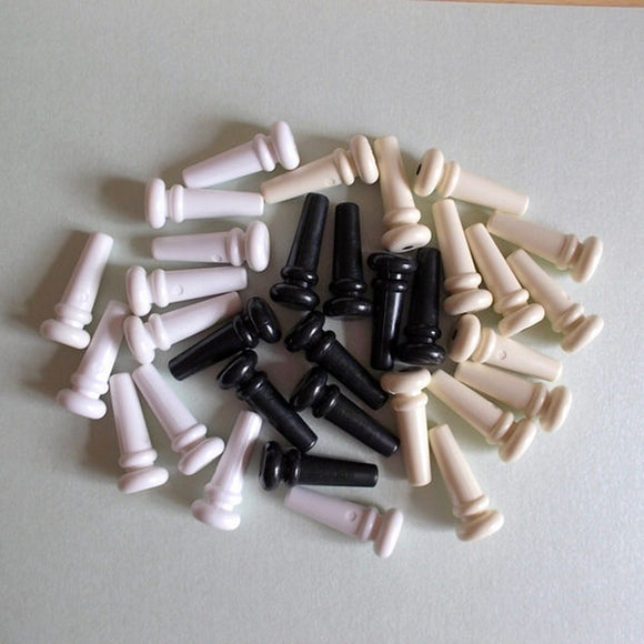 600 PCs Guitar End Pins, Plastic, White Ivory Black Color Each 200 PCs, with Dot