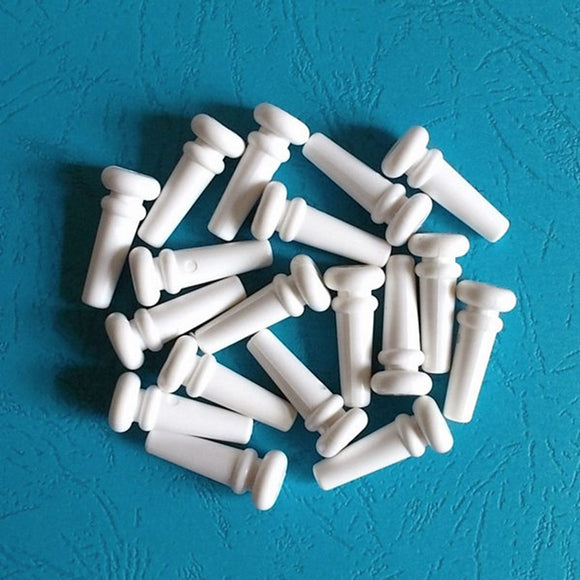 200 PCs Guitar End Pins, Plastic, White Color, with Dot