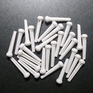 30 PCs Guitar Bridge Pins, Plastic, White Color, with Dot